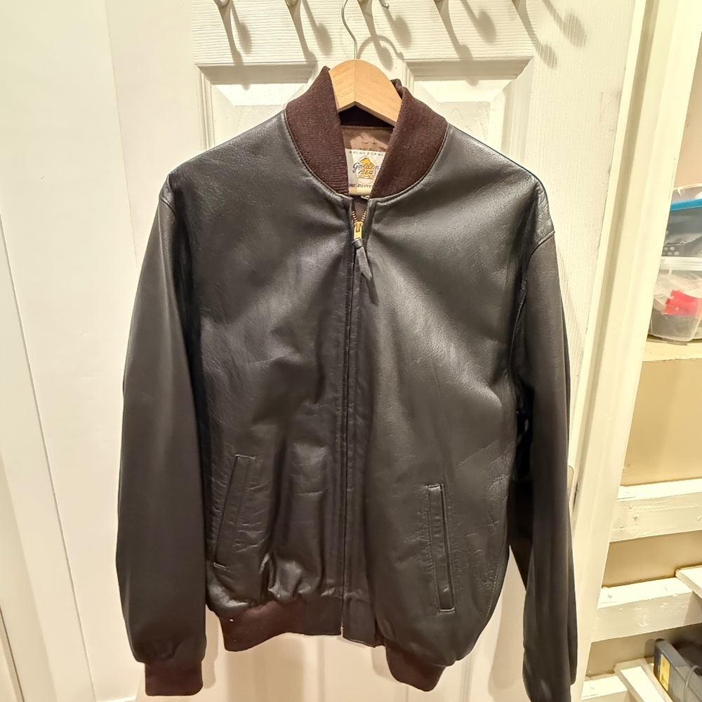 Vintage Golden Bear Leather Bomber Jacket